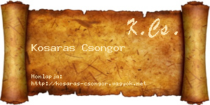 Kosaras Csongor névjegykártya